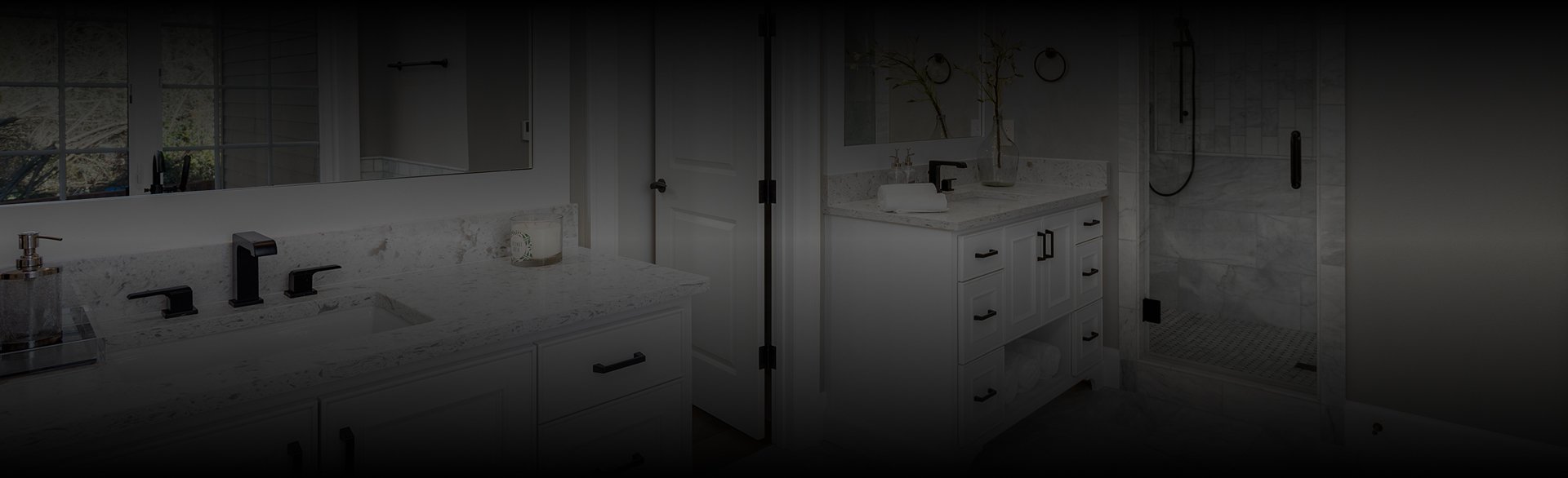 A bright basement laundry room with a sink, washer and dryer, built-in cabinets, and shelving with towels and baskets.